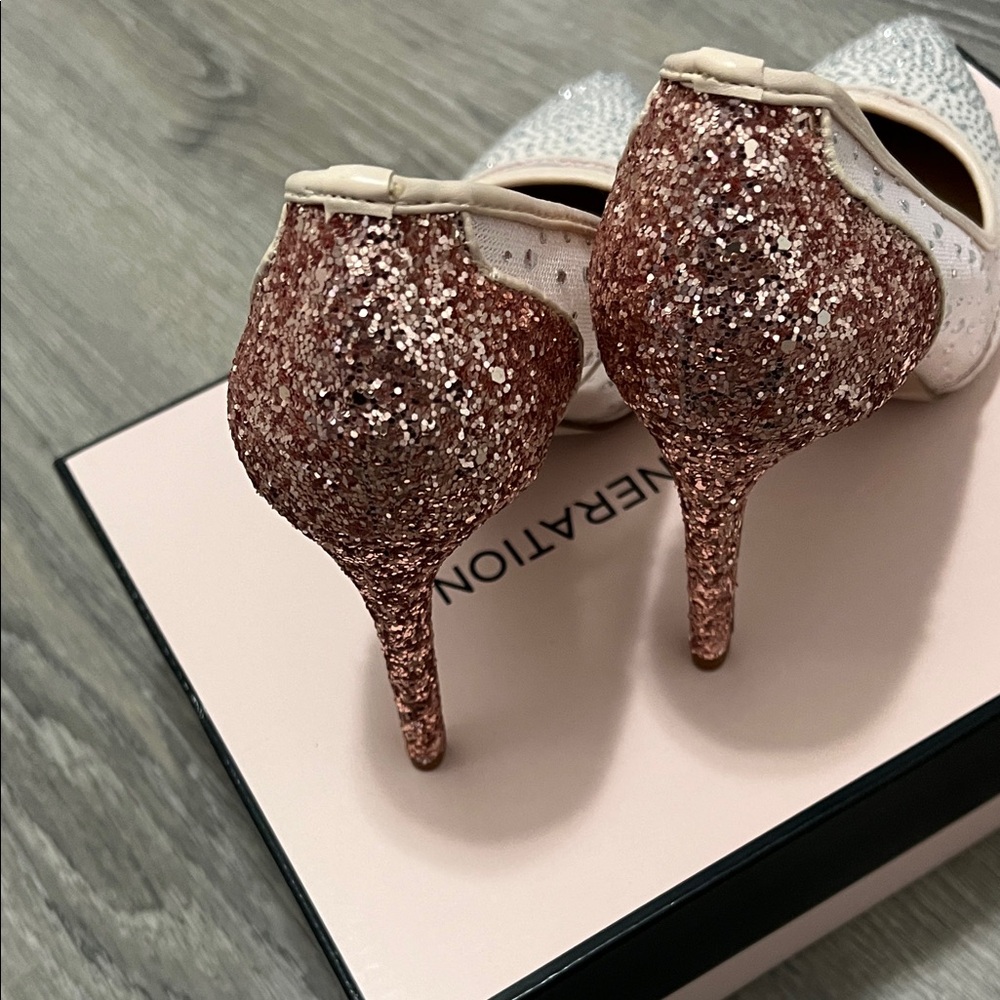 BCBGeneration Blush Pink Crystal Pointed-Toe Pumps - Picture 5 of 7
